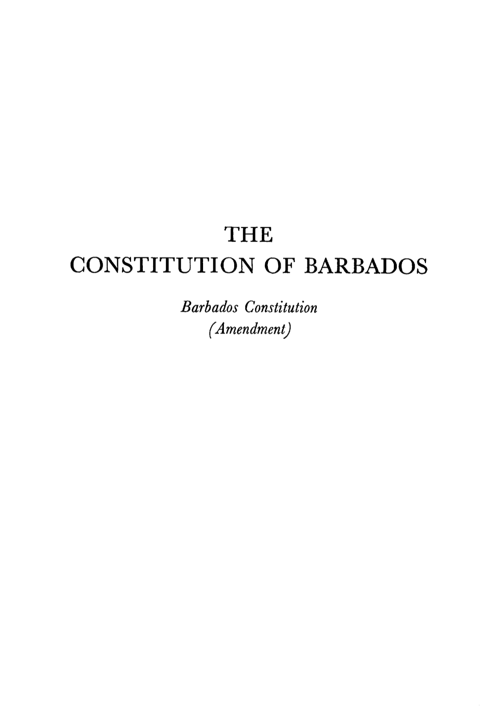 Barbados Constitution (Ammended)