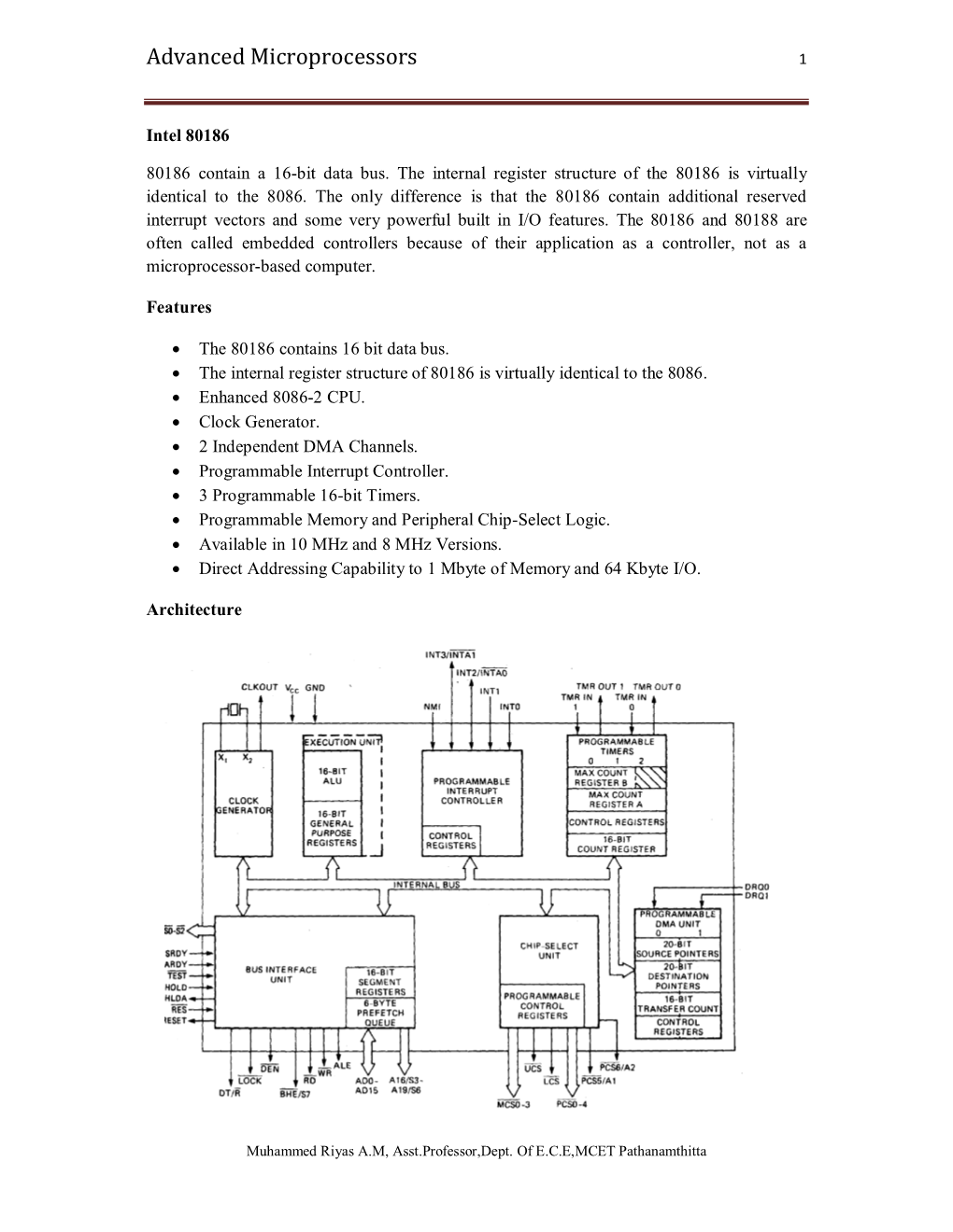 Advanced Microprocessors 1