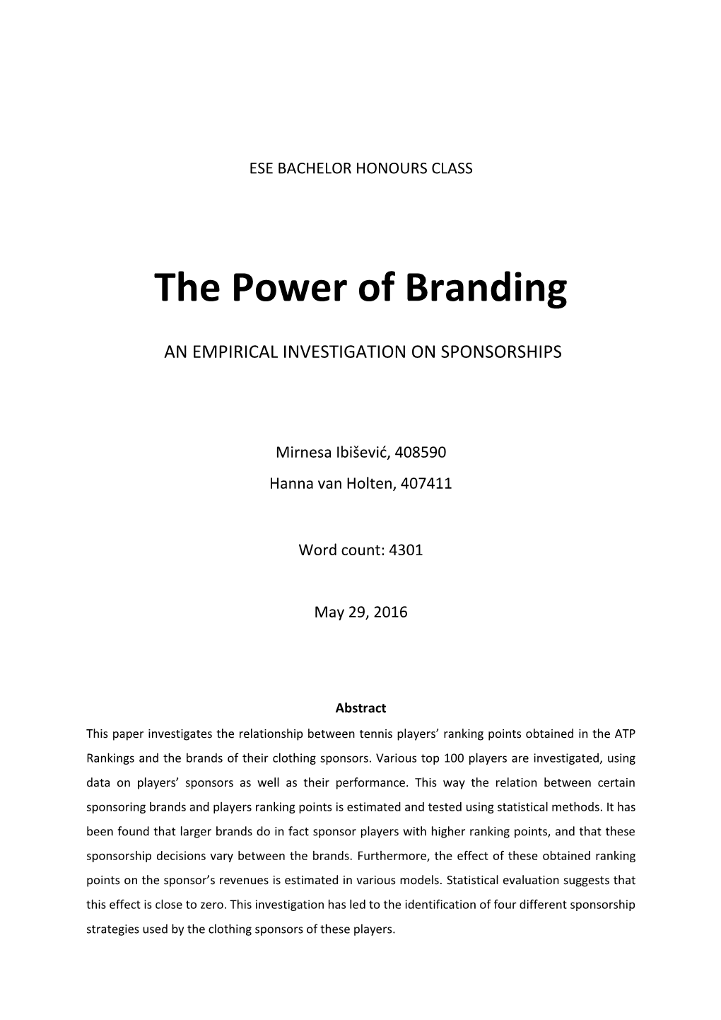 The Power of Branding