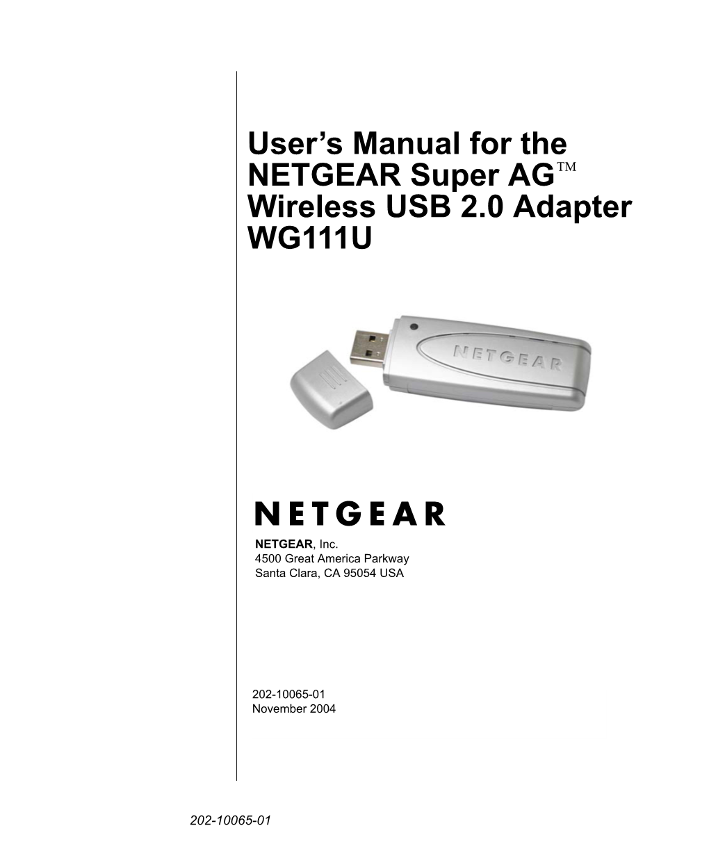 User's Manual for the NETGEAR Super AG Wireless USB 2.0