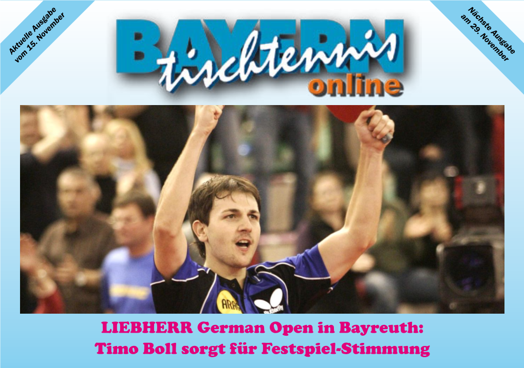 LIEBHERR German Open in Bayreuth: Timo Boll Sorgt Für