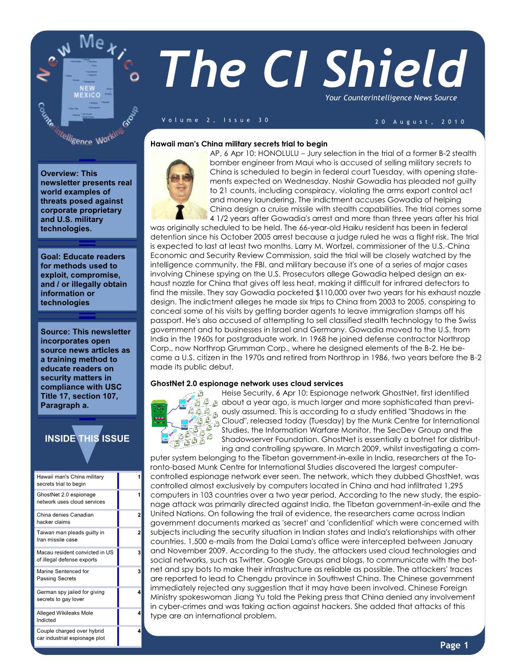 The CI Shield Your Counterintelligence News Source