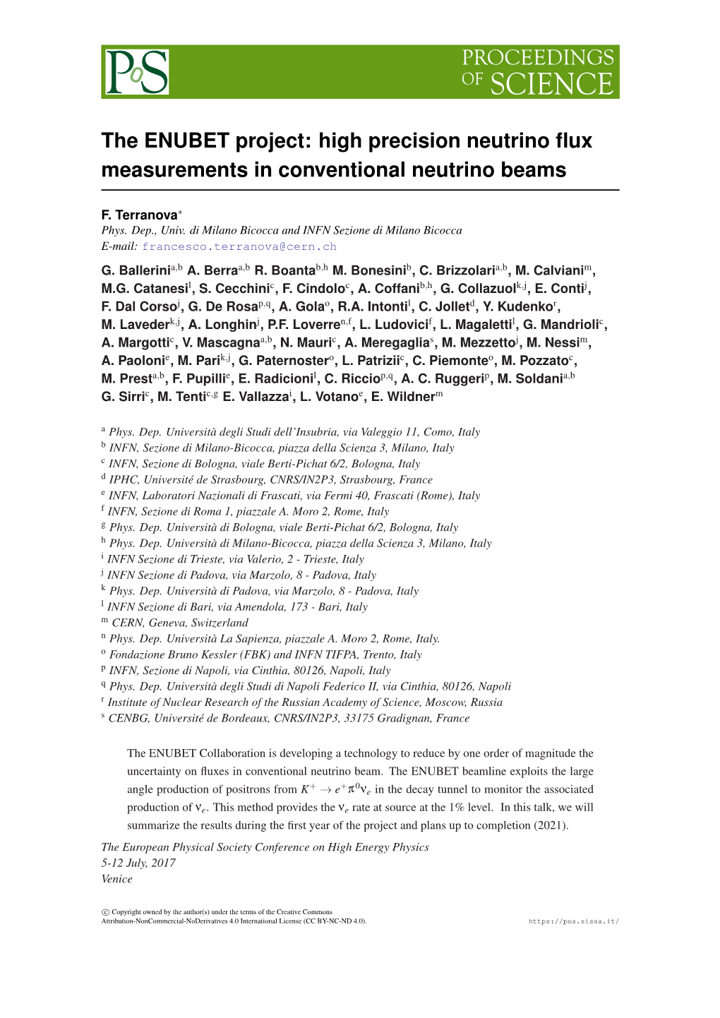 The ENUBET Project: High Precision Neutrino Flux Measurements In