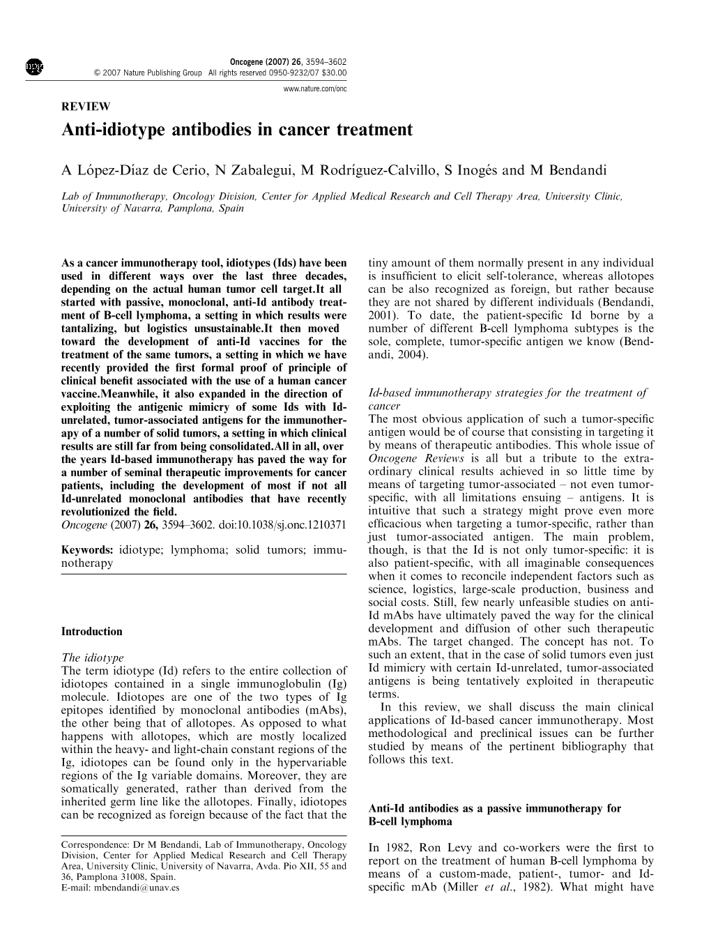 Anti-Idiotype Antibodies in Cancer Treatment