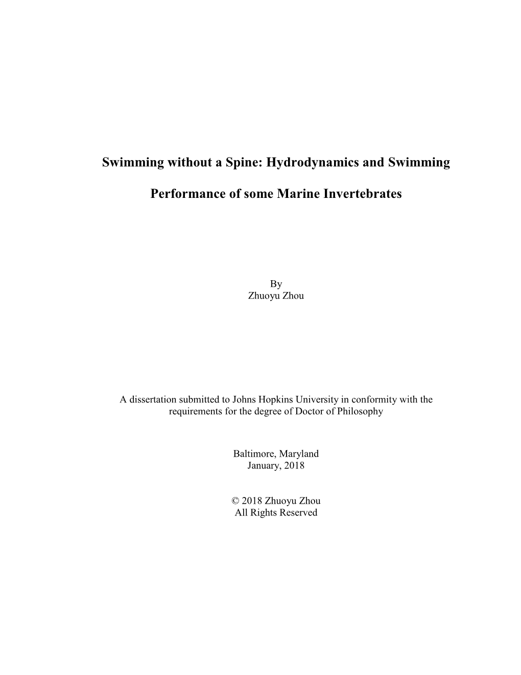 Hydrodynamics and Swimming Performance of Some Marine