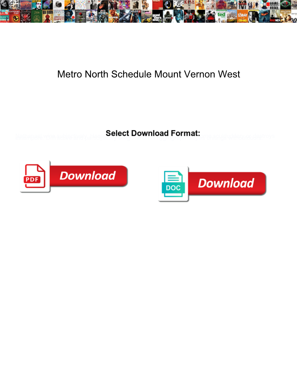 Metro North Schedule Mount Vernon West