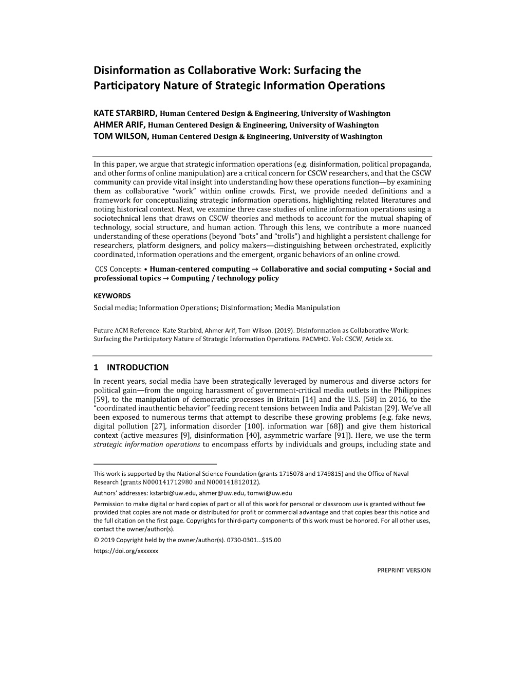 Surfacing the Par3cipatory Nature of Strategic Informa3on Opera3ons