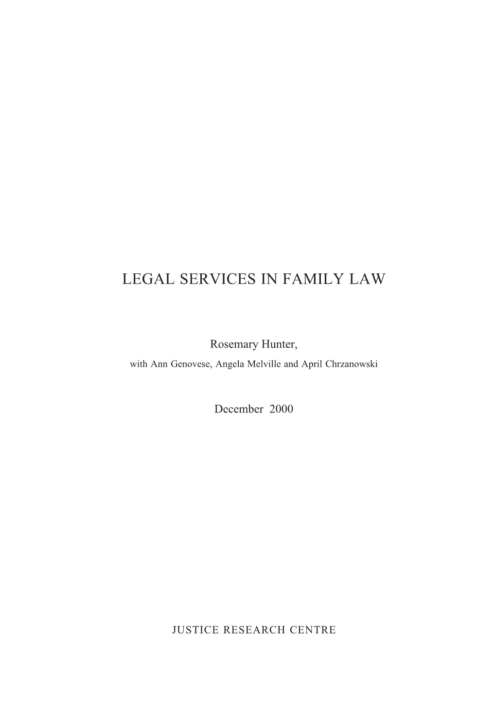 Legal Services in Family Law