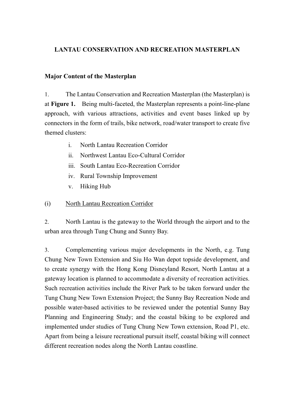 Lantau Conservation and Recreation Masterplan