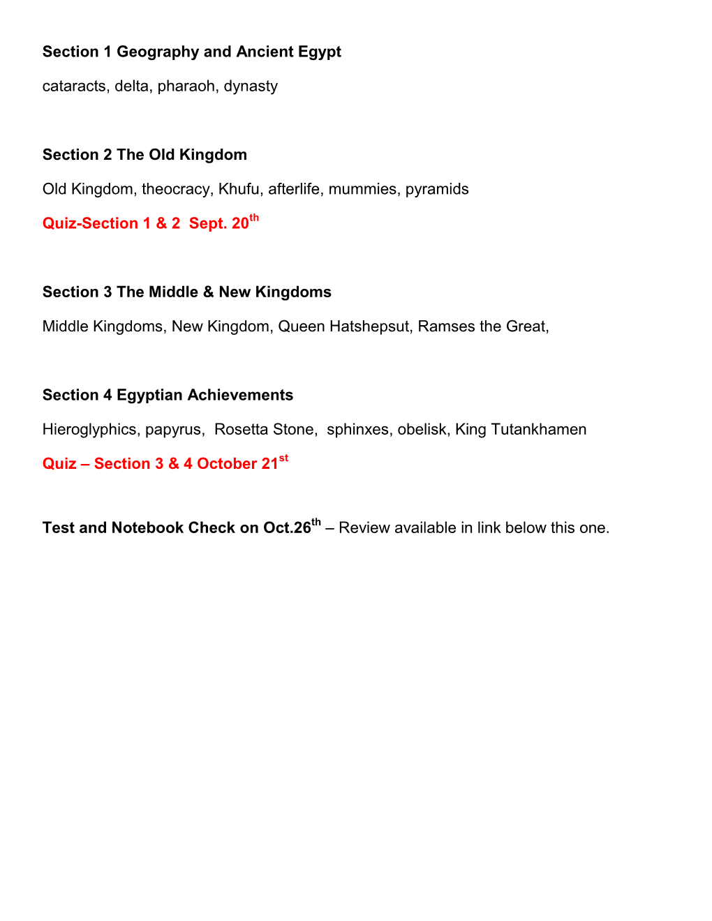 Section 1 Geography and Ancient Egypt Cataracts, Delta, Pharaoh, Dynasty