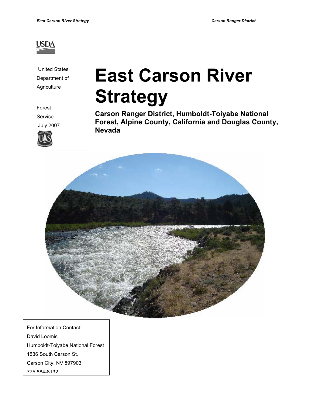 East Carson River Strategy Carson Ranger District