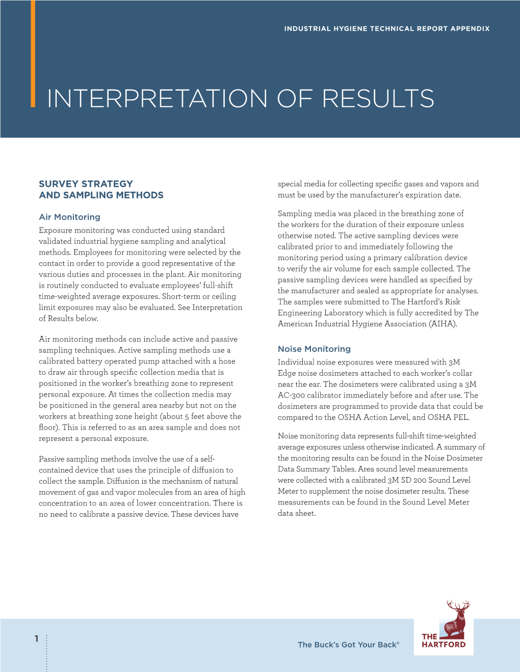 Industrial Hygiene Technical Report Appendix