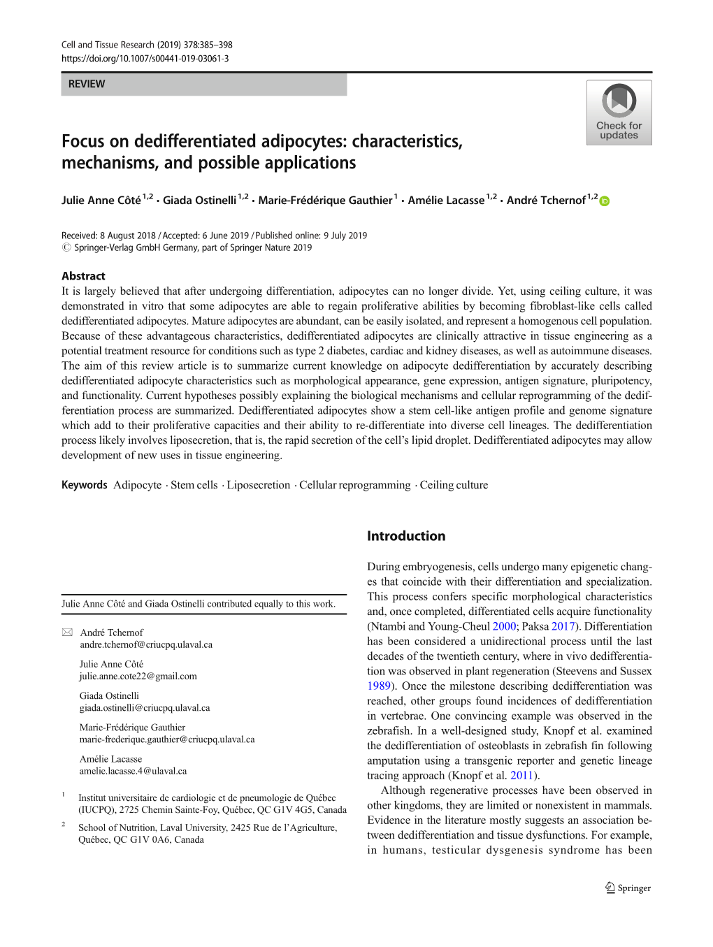 Focus on Dedifferentiated Adipocytes: Characteristics, Mechanisms, and Possible Applications