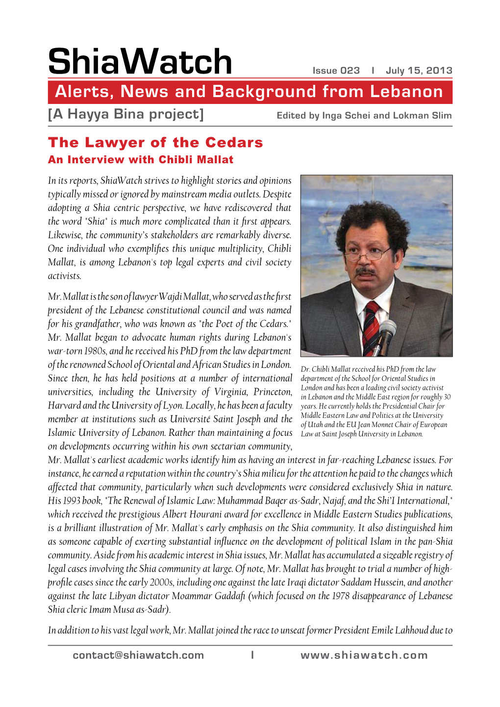20130715 the Lawyer of the Cedars Mallat Intv Shiawatch # 23