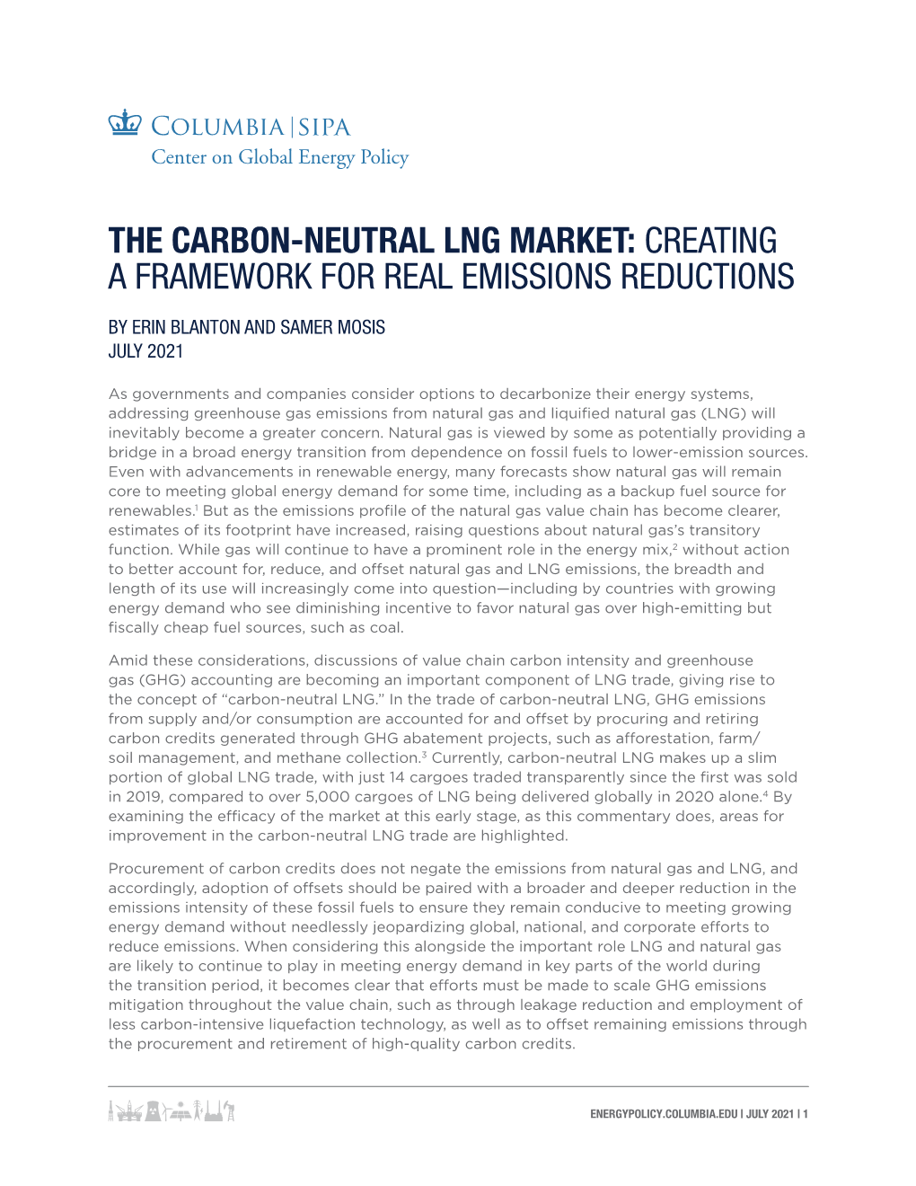 The Carbon Neutral LNG Market: Creating a Framework for Real