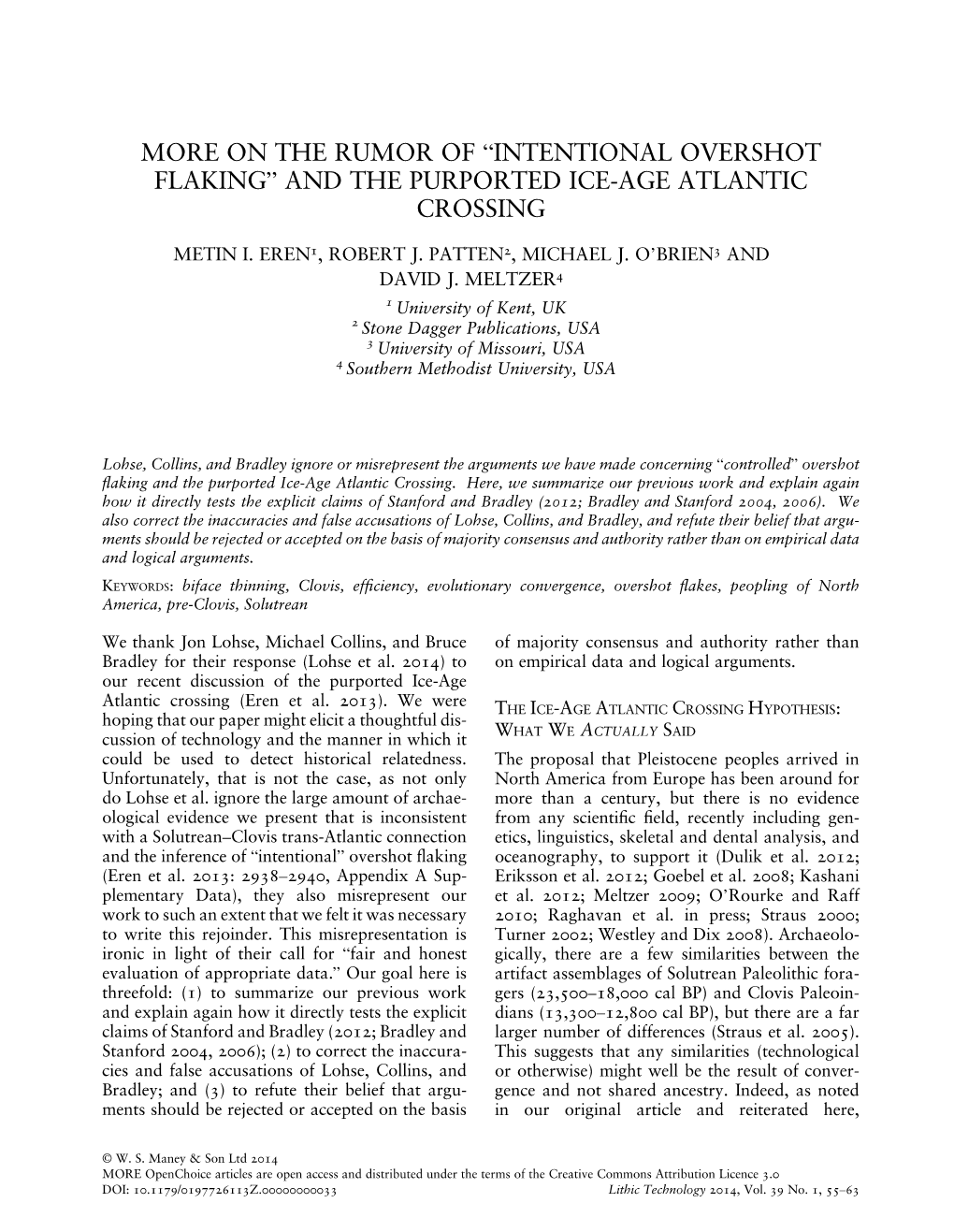 On the Rumor of “Intentional Overshot Flaking” and the Purported Ice-Age Atlantic Crossing