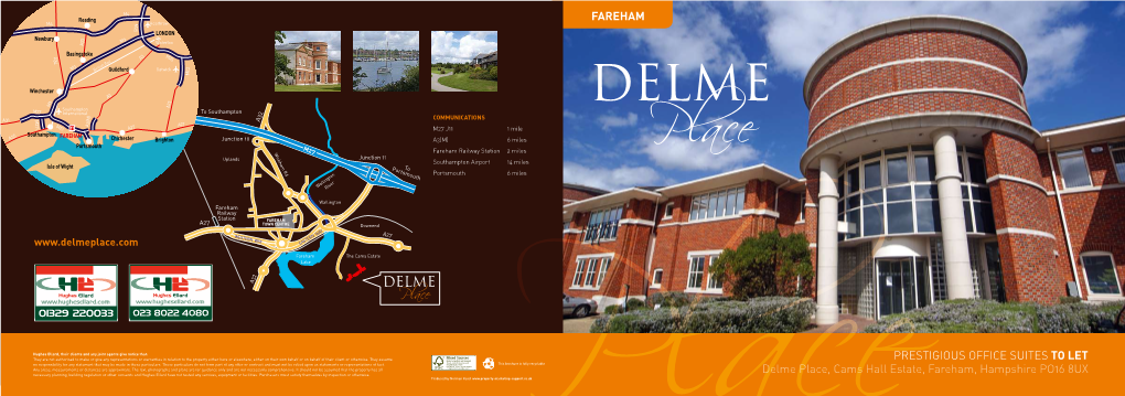 Prestigious Office Suites to Let Delme Place, Cams Hall Estate, Fareham, Hampshire PO16 8UX