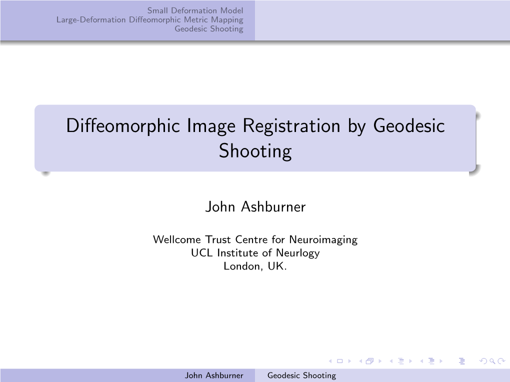 Diffeomorphic Image Registration by Geodesic Shooting