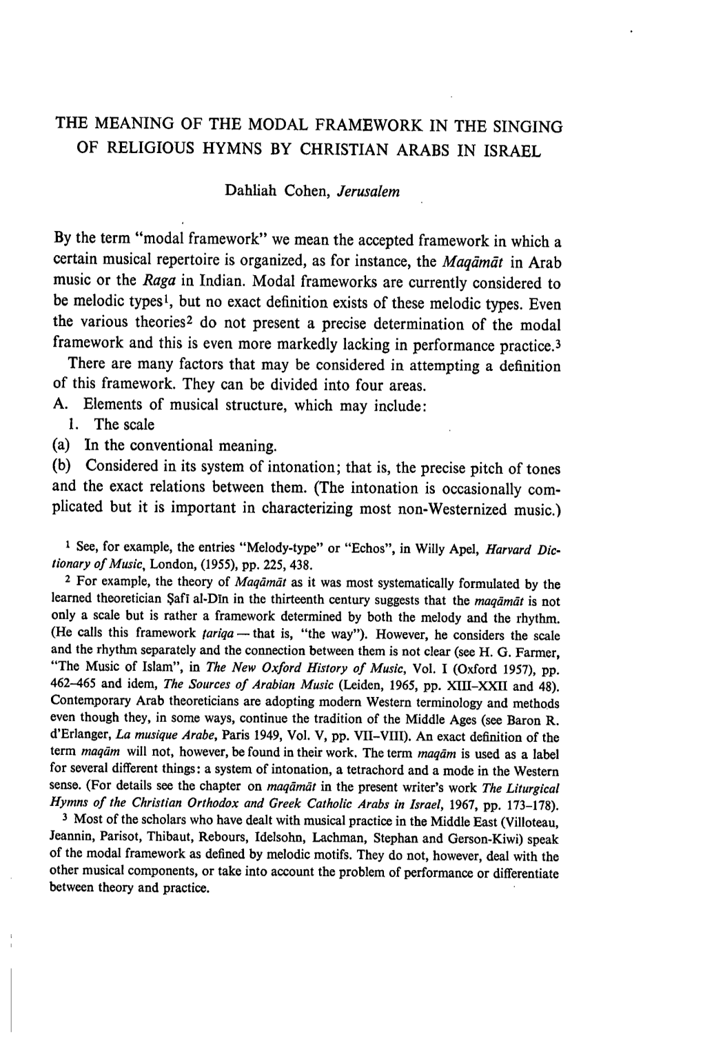 The Meaning of the Modal Framework in the Singing of Religious Hymns by Christian Arabs in Israel