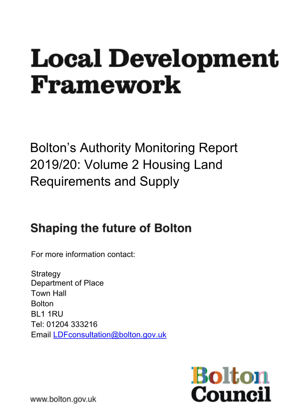 2019/20 Housing Land Requirements and Supply