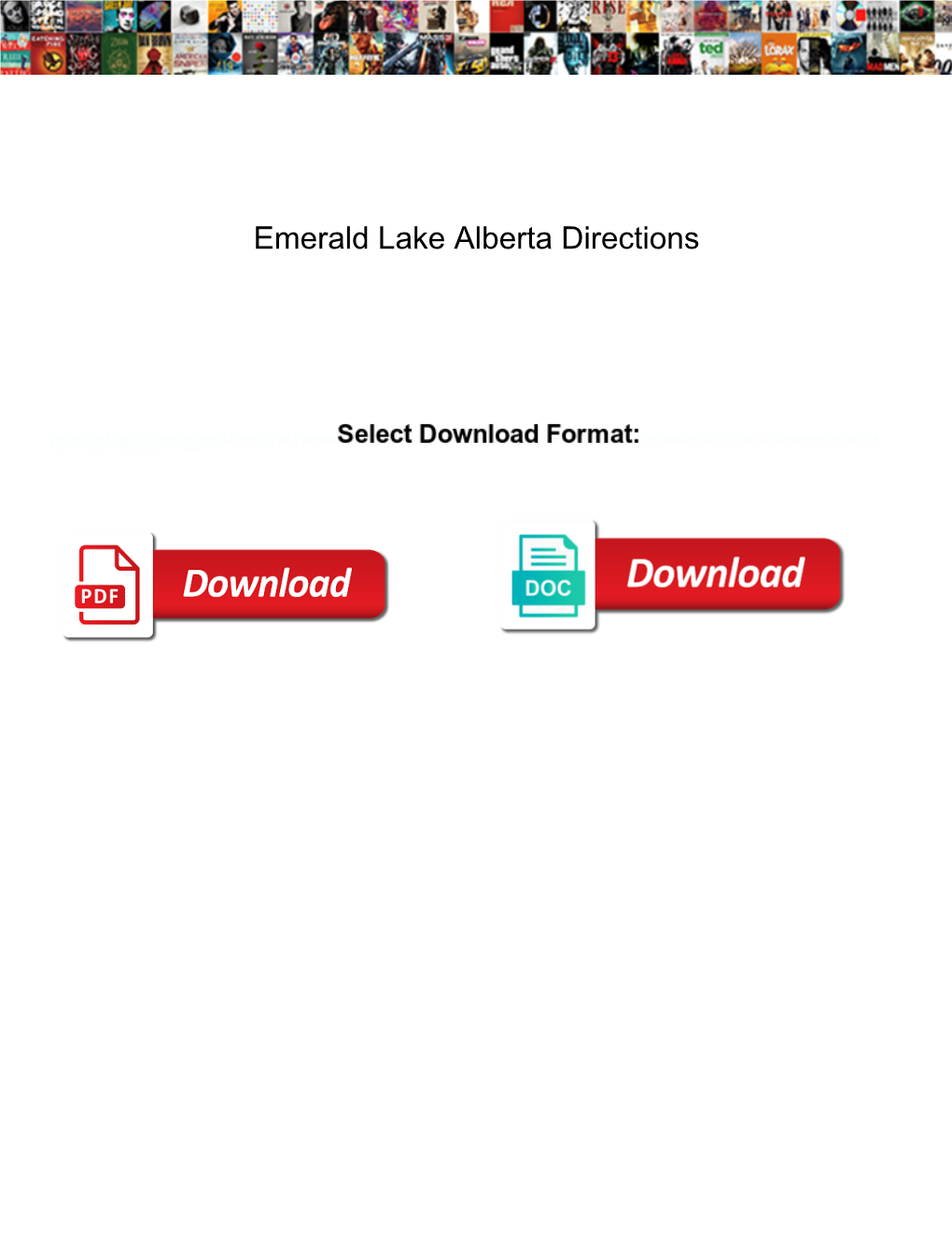 Emerald Lake Alberta Directions