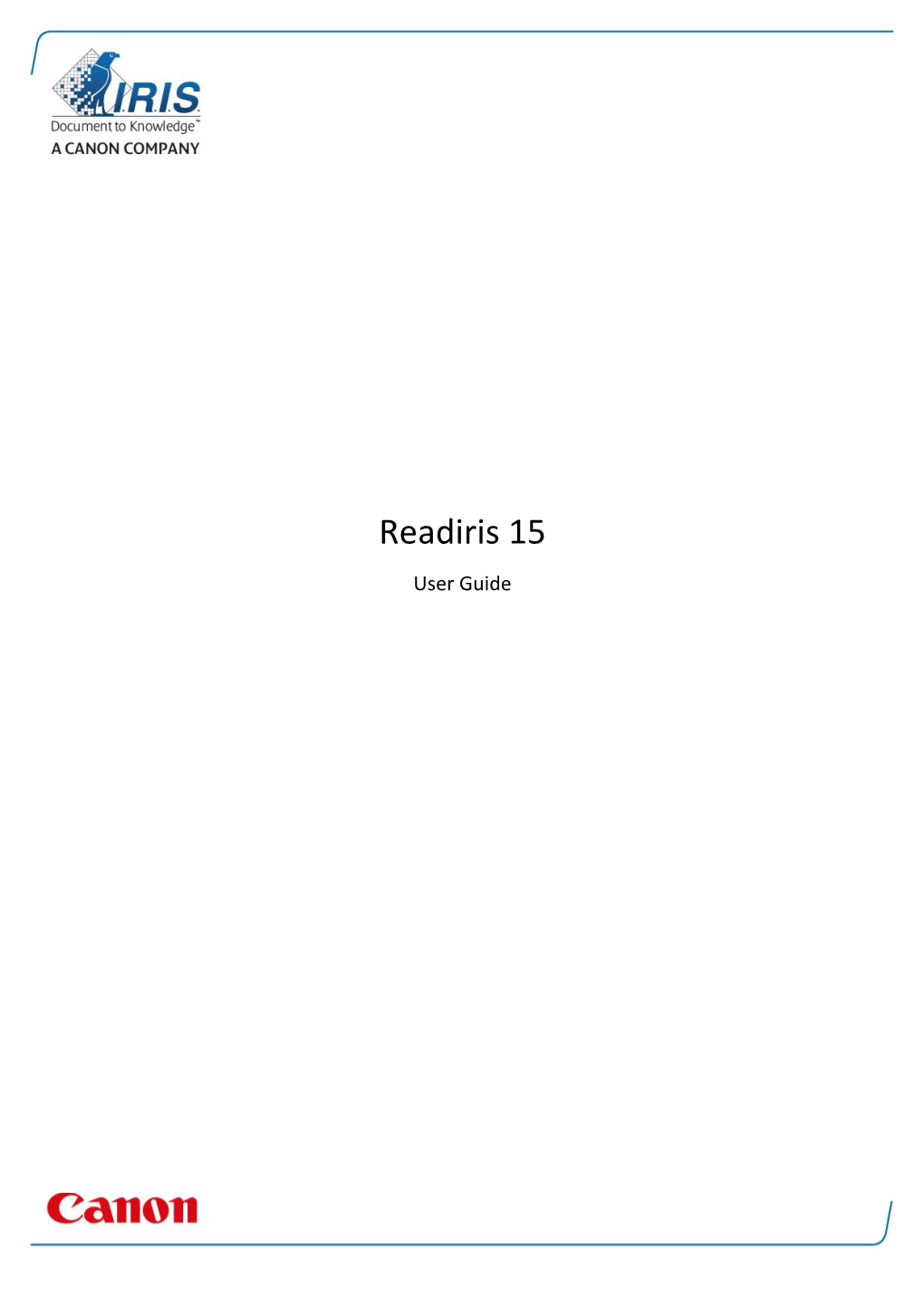 Table of Contents Readiris 15