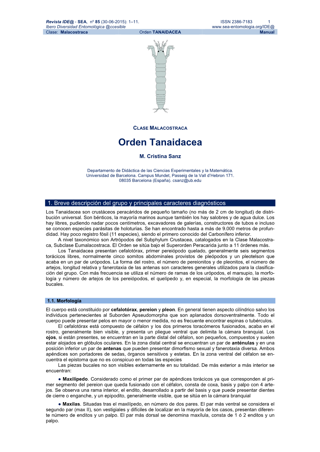 Orden TANAIDACEA Manual