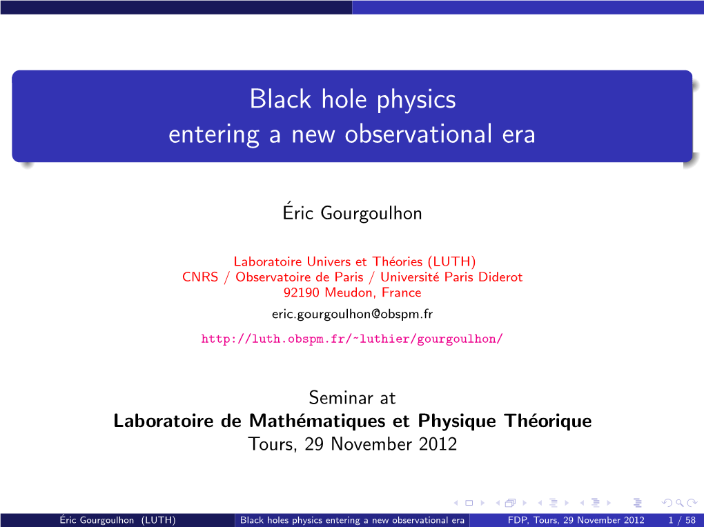Black Hole Physics Entering a New Observational Era