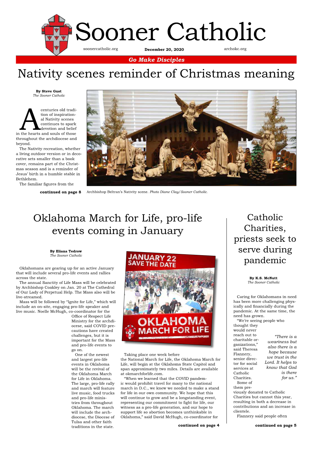 Sooner Catholic Soonercatholic.Org December 20, 2020 Archokc.Org Go Make Disciples Nativity Scenes Reminder of Christmas Meaning