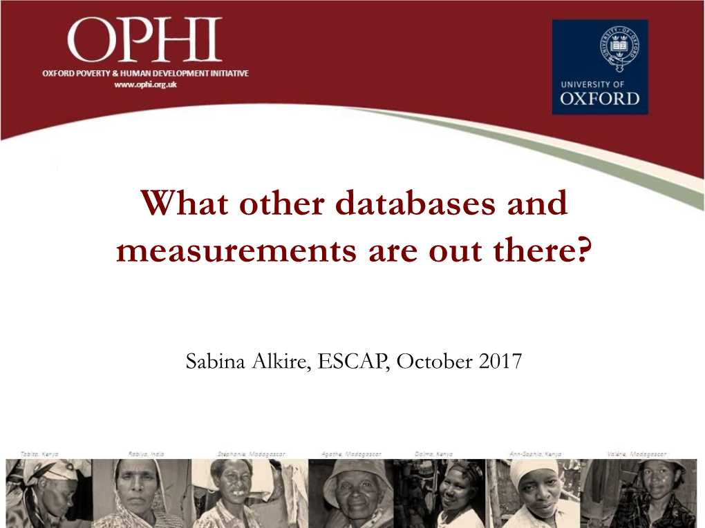 What Other Databases and Measurements Are out There?