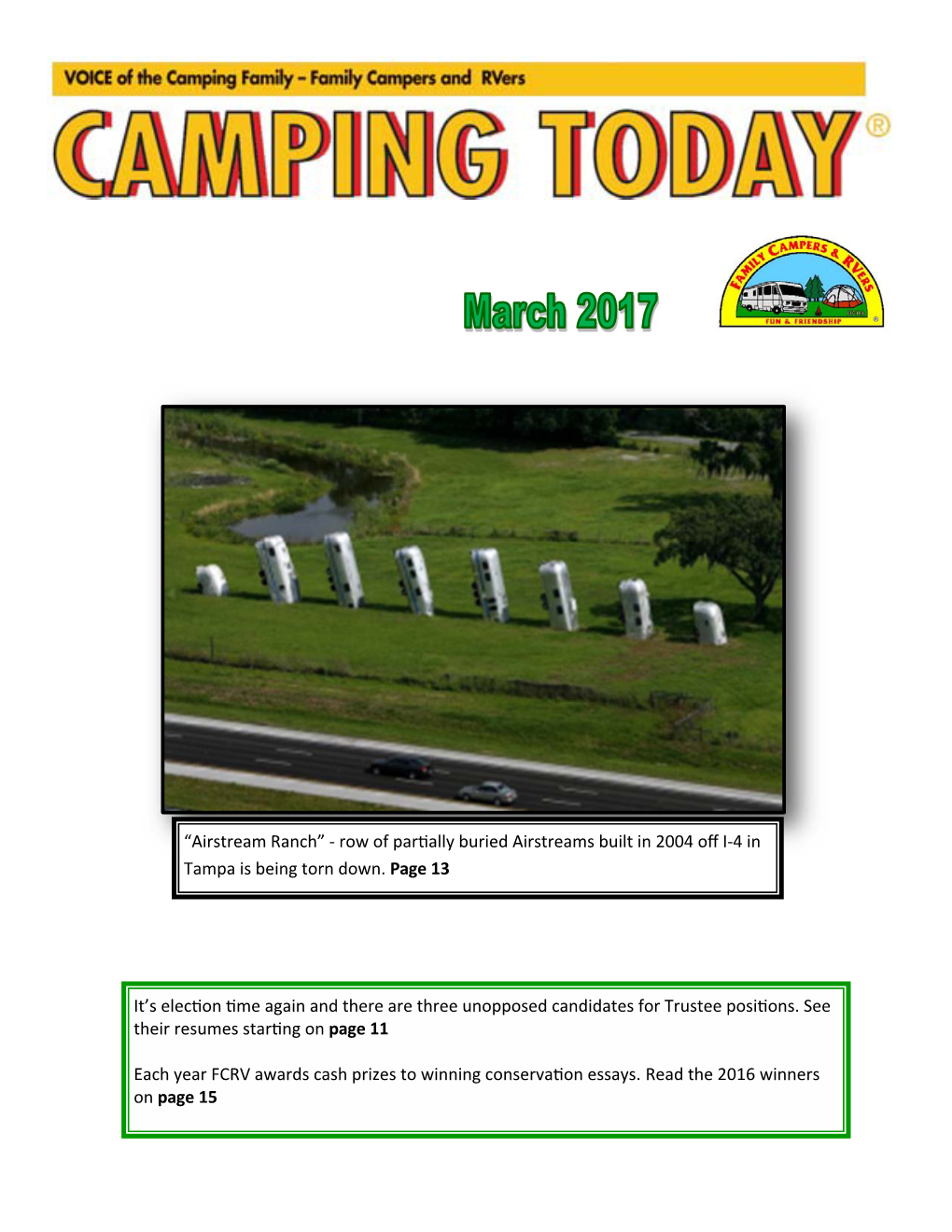 Airstream Ranch” ‐ Row of Par�Ally Buried Airstreams Built in 2004 Oﬀ I‐4 in Tampa Is Being Torn Down