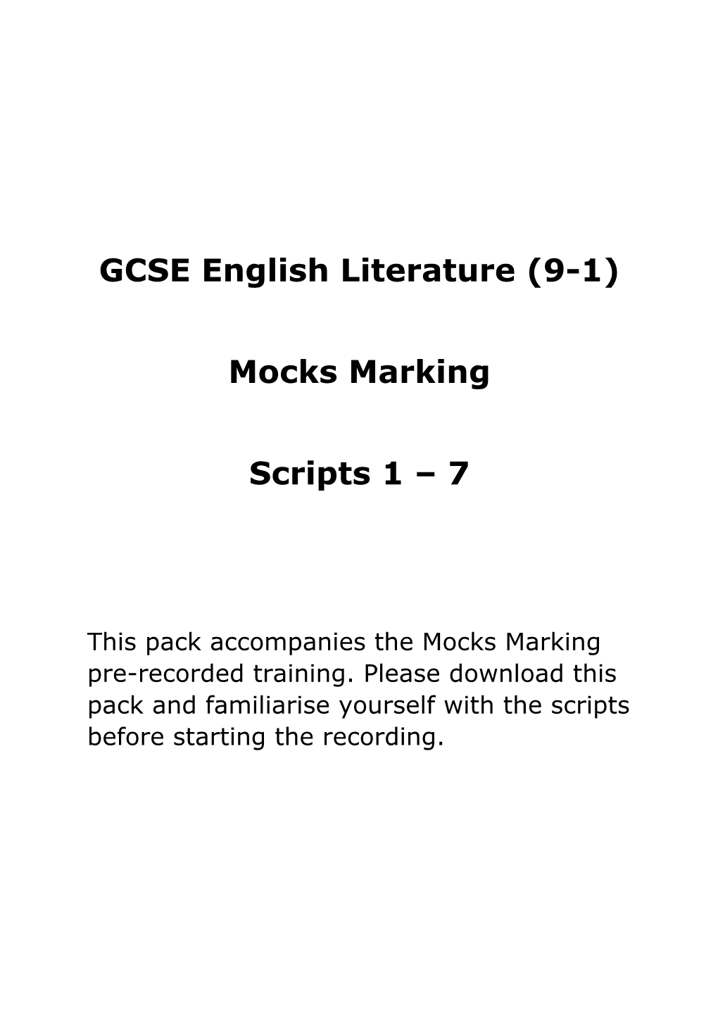 GCSE English Literature (9-1)