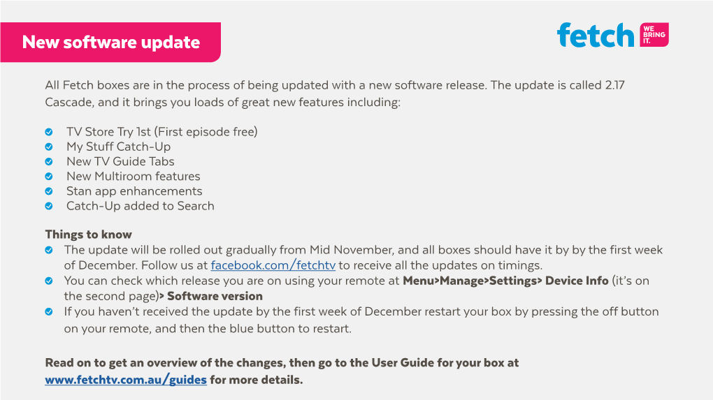 New Software Update
