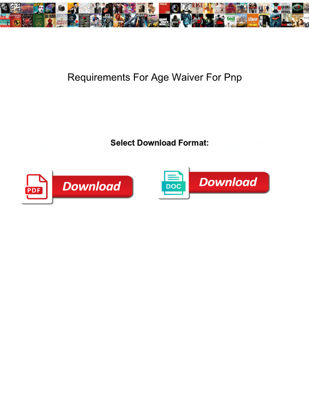 Requirements for Age Waiver for Pnp