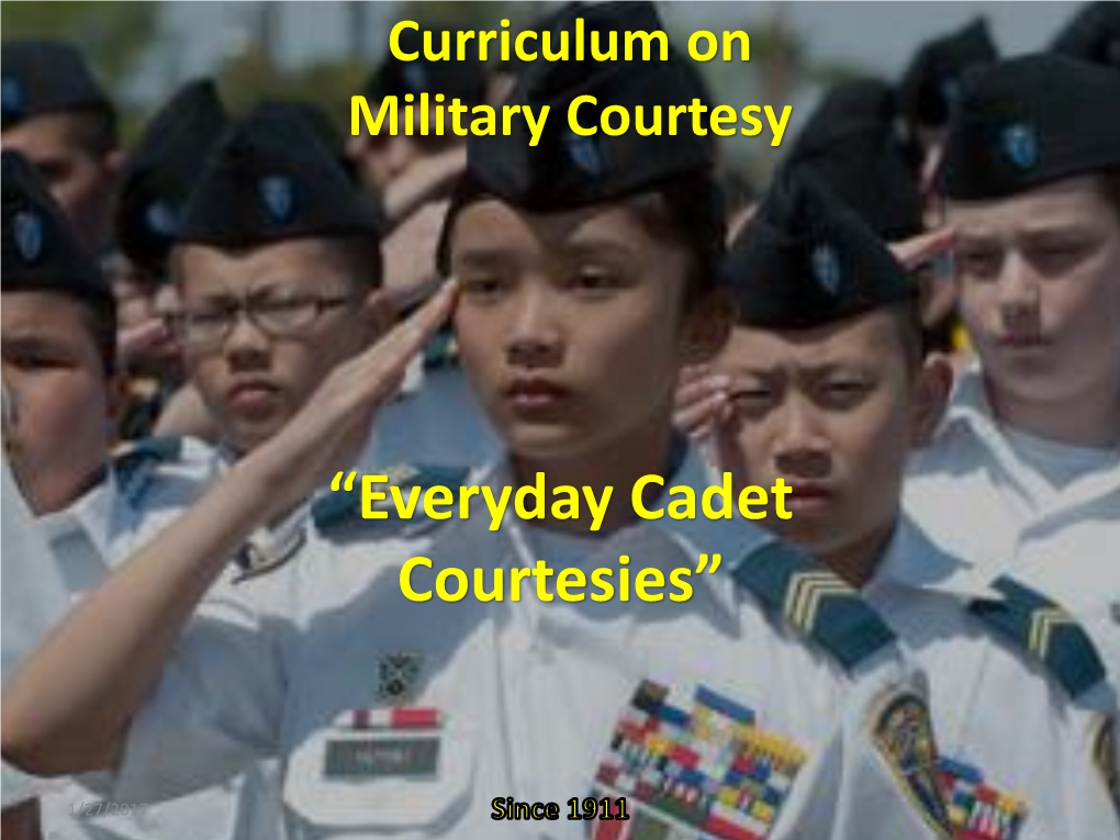 “Everyday Cadet Courtesies”