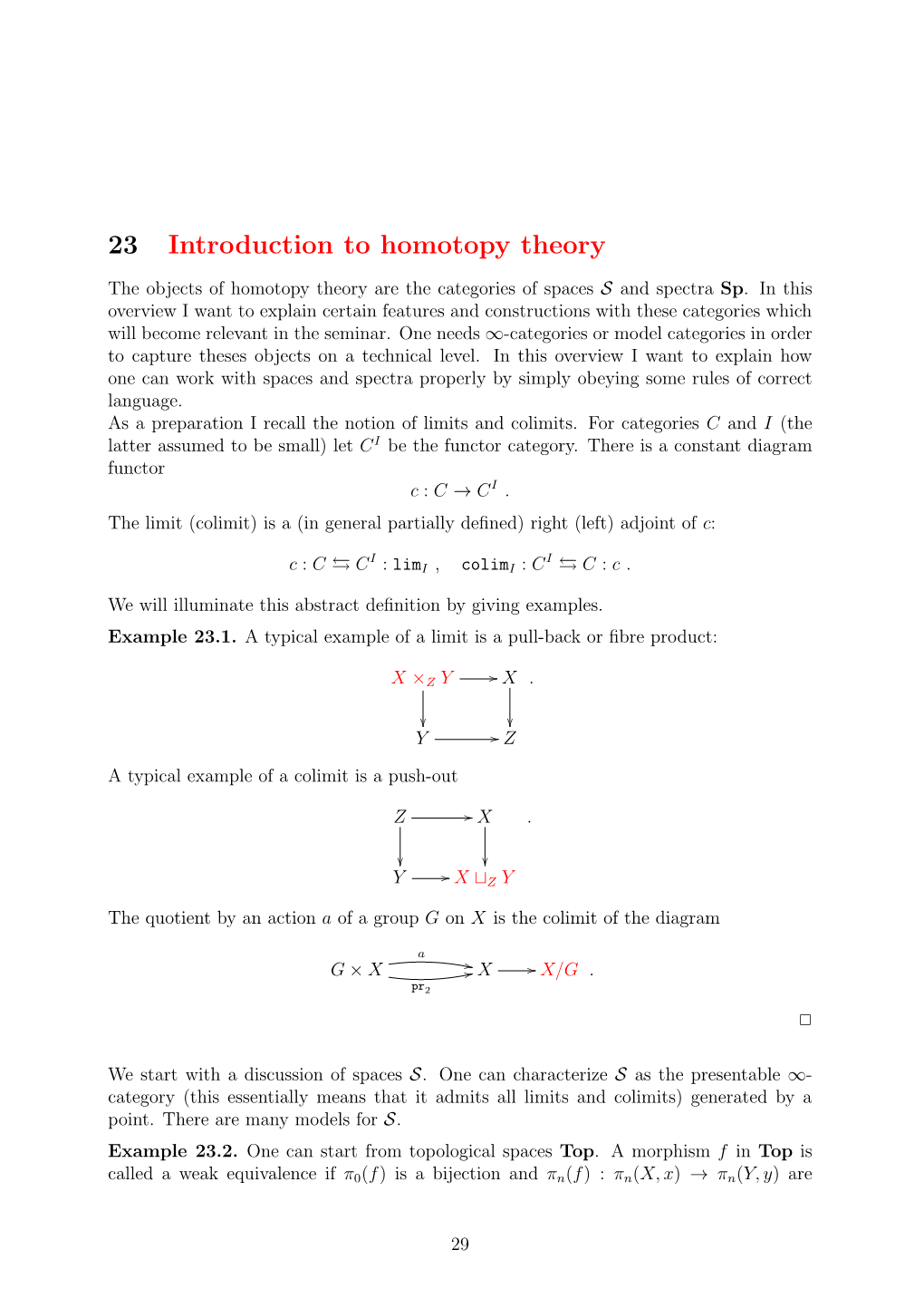 23 Introduction to Homotopy Theory