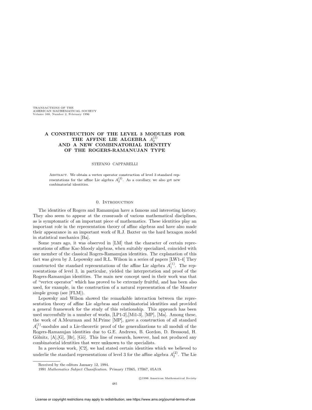 A Construction of the Level 3 Modules for the Affine Lie