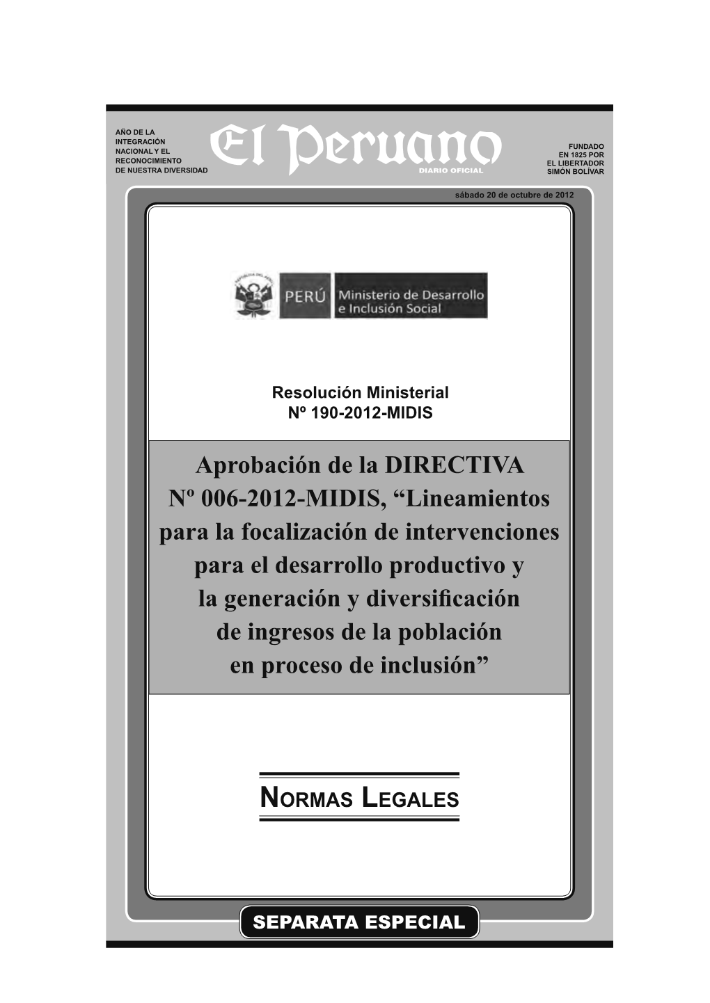 Cuadernillo De Normas Legales