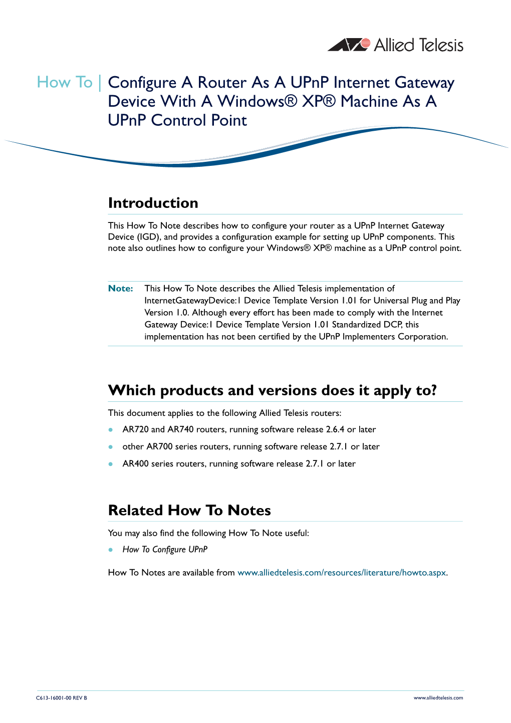 How to Configure a Upnp Internet Gateway Device with Windows XP