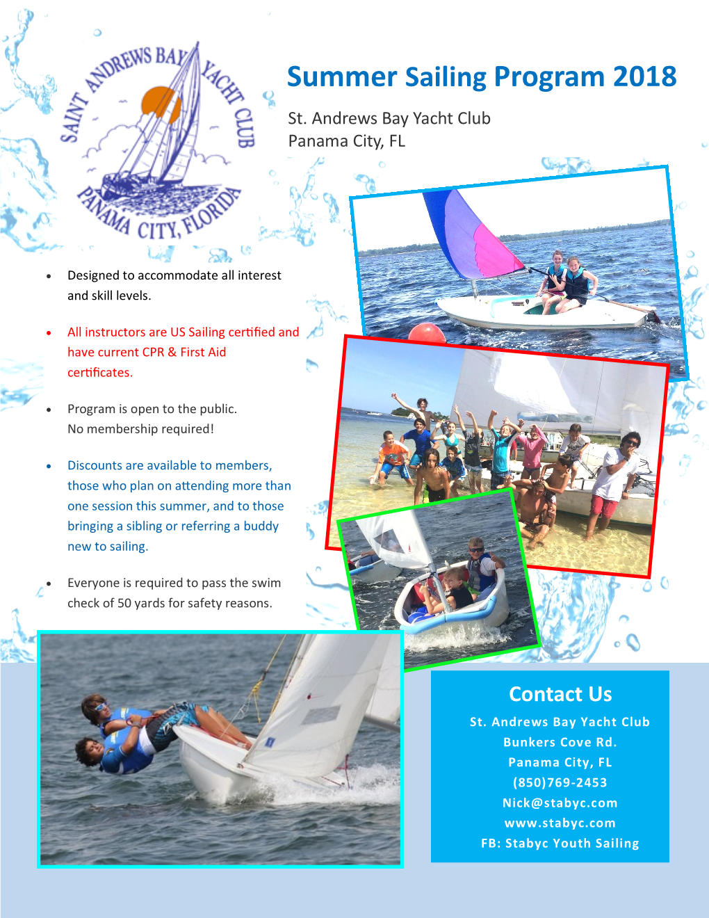 Summer Sailing Program 2018 St