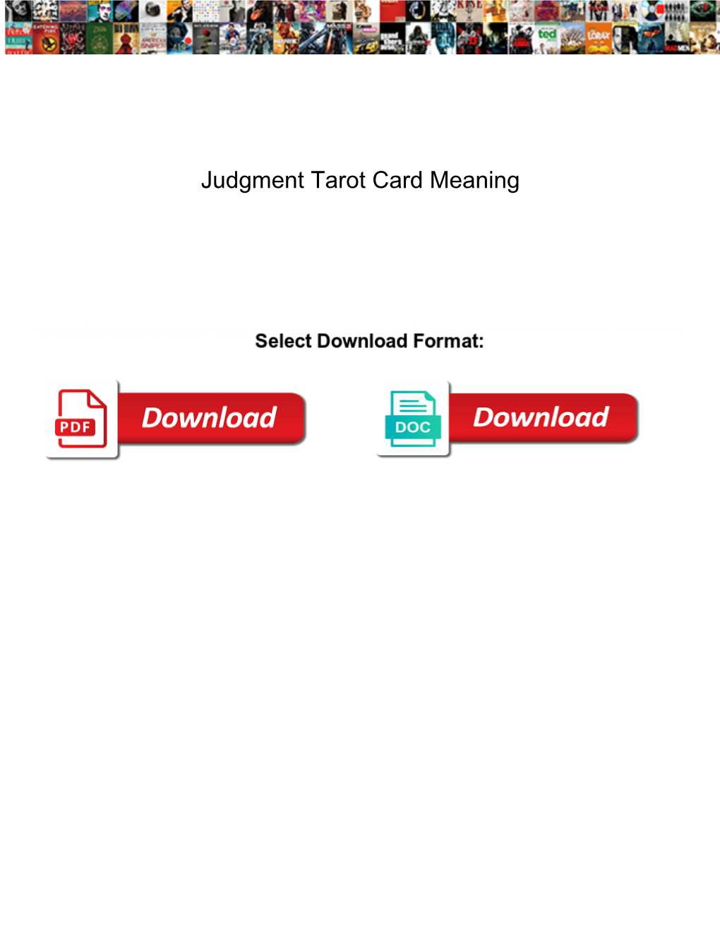 Judgment Tarot Card Meaning