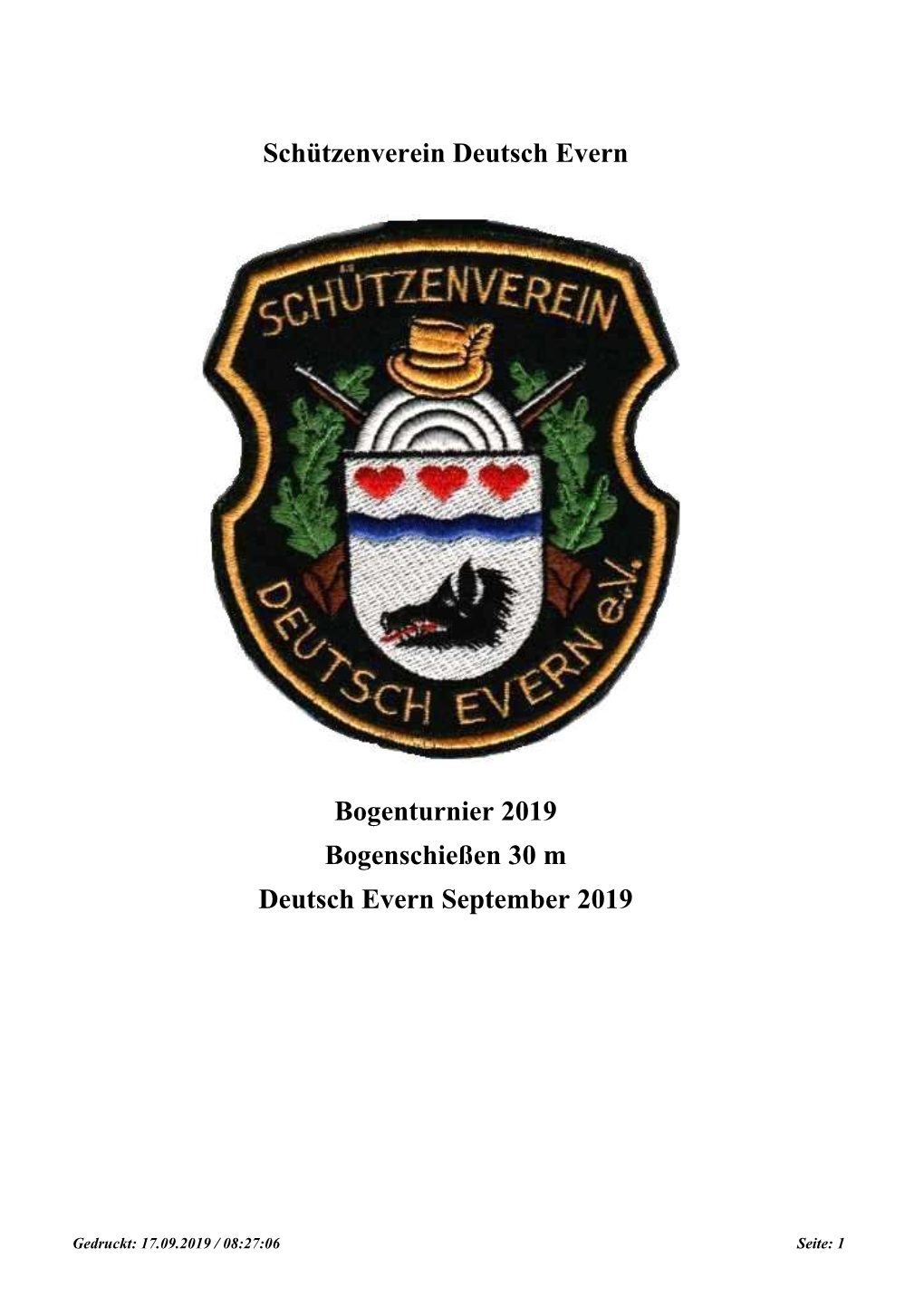 Schützenverein Deutsch Evern Bogenturnier 2019 Bogenschießen 30 M Deutsch Evern September 2019