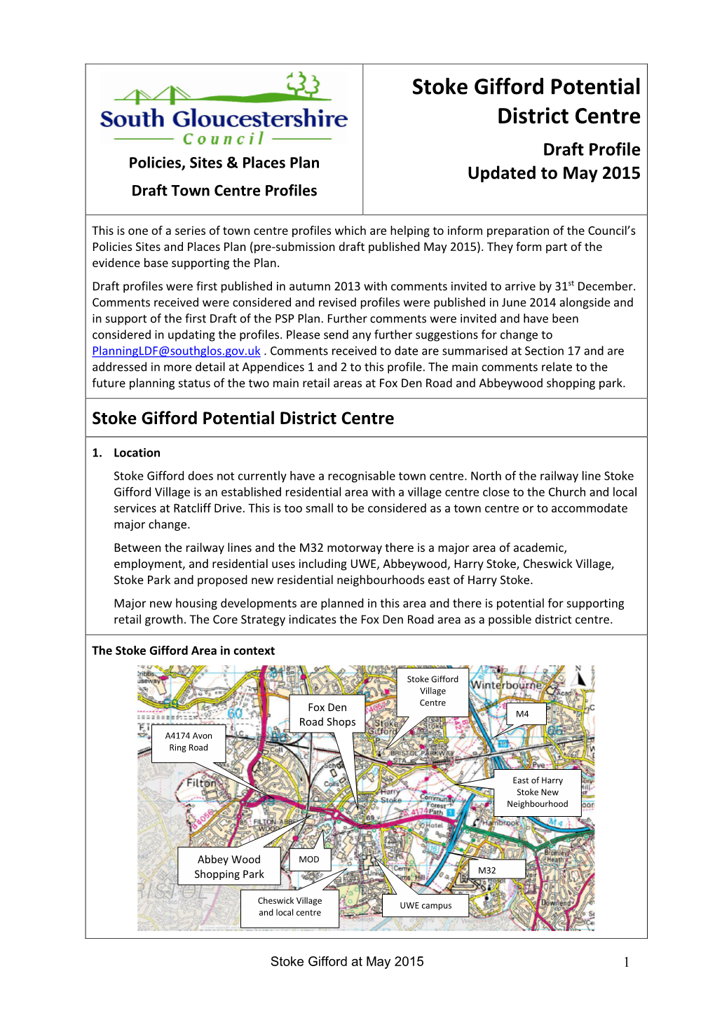 Stoke Gifford Potential District Centre