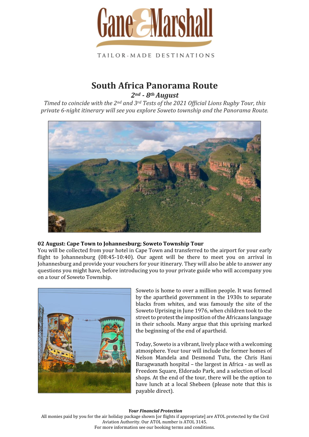 South Africa Panorama Route (2021 Lions Rugby Tour)