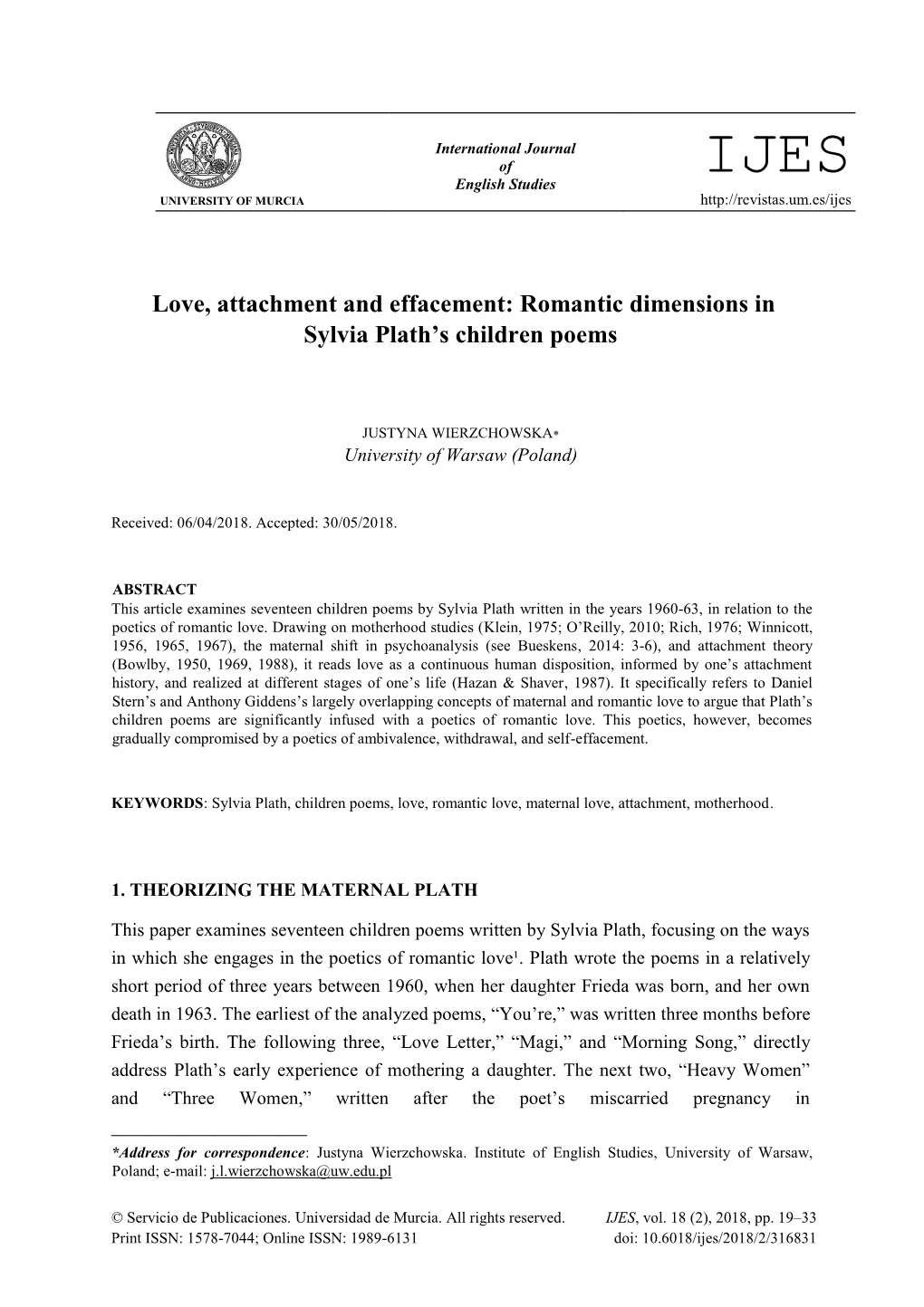 Romantic Dimensions in Sylvia Plath's Children Poems