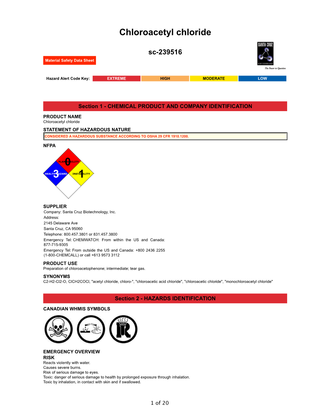 Chloroacetyl Chloride