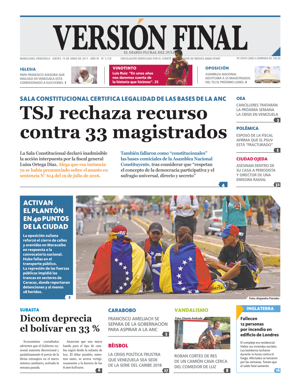 TSJ Rechaza Recurso Contra 33 Magistrados