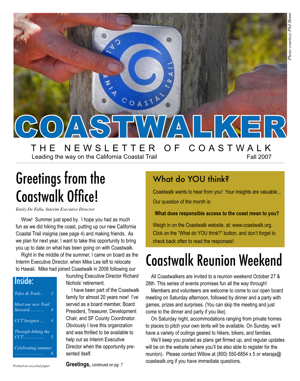 Fall 2007 Newsletter