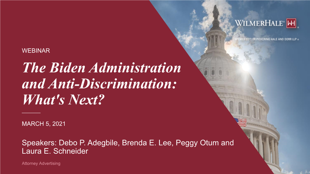 The Biden Administration and Anti-Discrimination: What's Next?