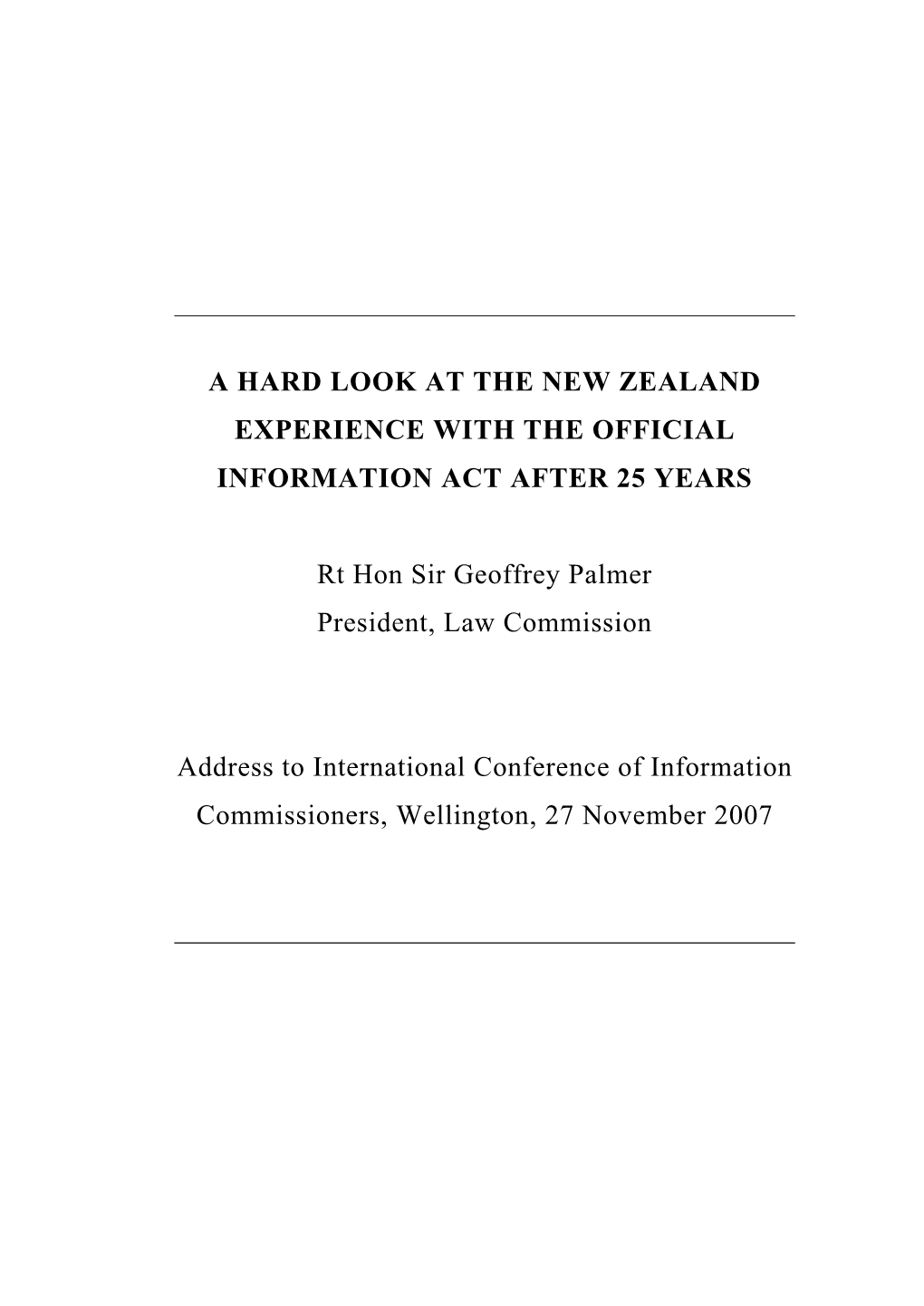 Palmer Speech on Official Information Act.Pdf